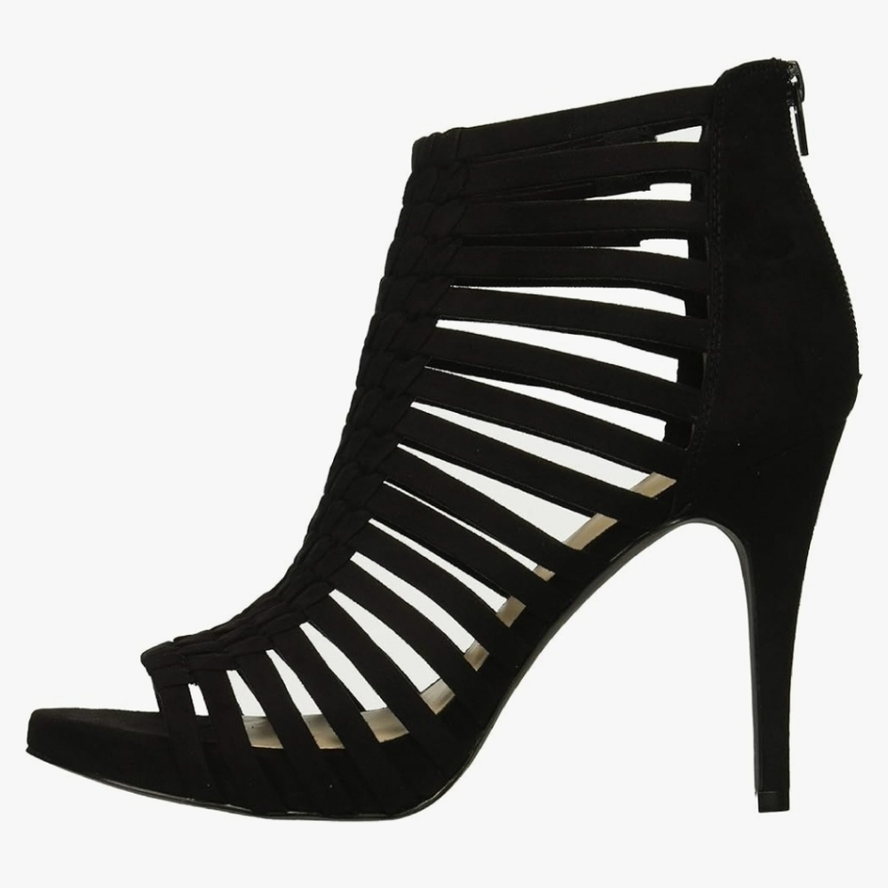 *NEW* Fergalicious Tinker Pump - Black Strappy Stilletto, Sz. 5